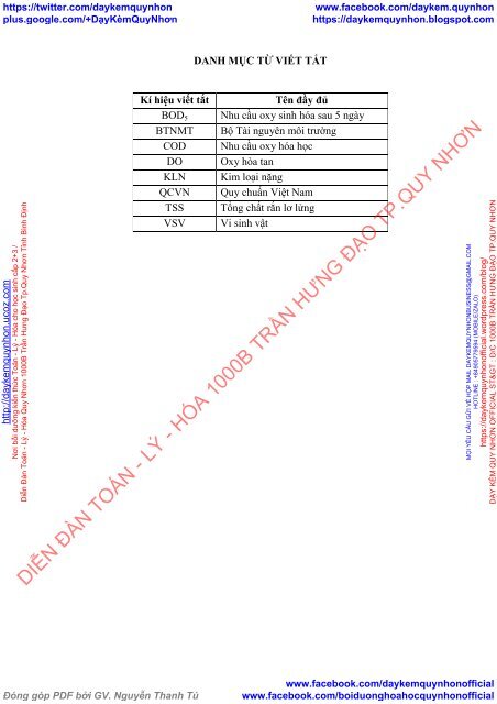 Phân tích một số chỉ tiêu nhằm đánh giá chất lượng nước sông Gianh đoạn chảy qua thị xã Ba Đồn, Quảng Bình (2018)