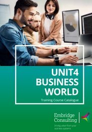 Embridge Consulting Unit4 Business World Training Catalogue