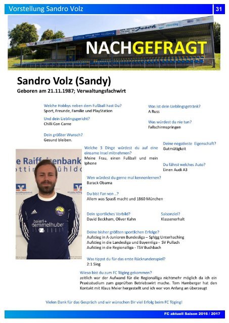 "fc aktuell" Saison 2016-17 Ausgabe 10