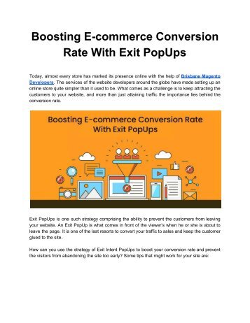 Boosting E-commerce Conversion Rate With Exit PopUps