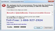 How to Resolve QuickBooks Unrecoverable Error 18663272924