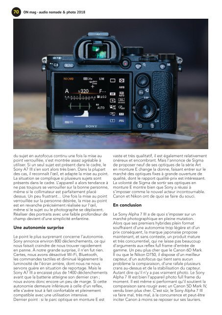 ON mag - Guide audio nomade & photo 2018
