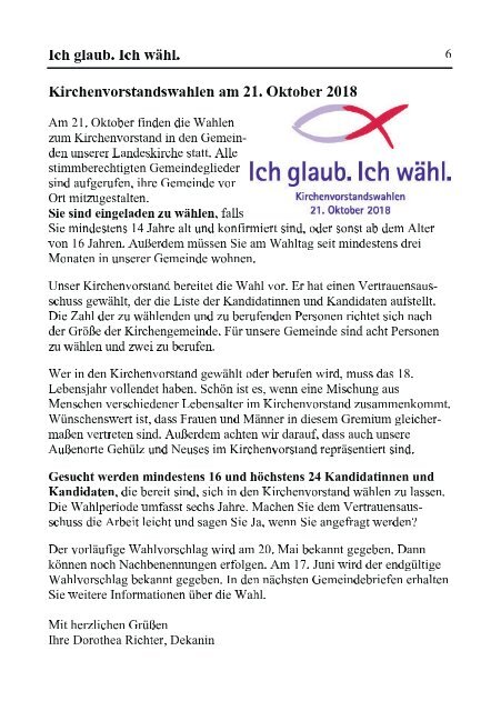 Gemeindebrief evangelische Gemeinde Kronach Februar - April 2018
