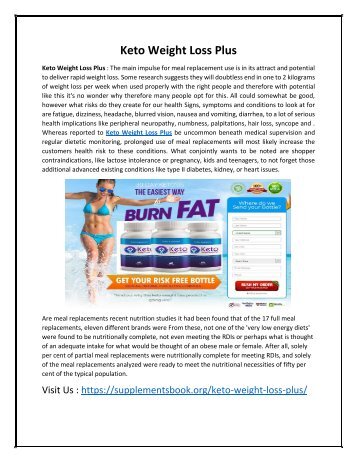  Keto Weight Loss Plus - Helps You in Reducing Body Fat 