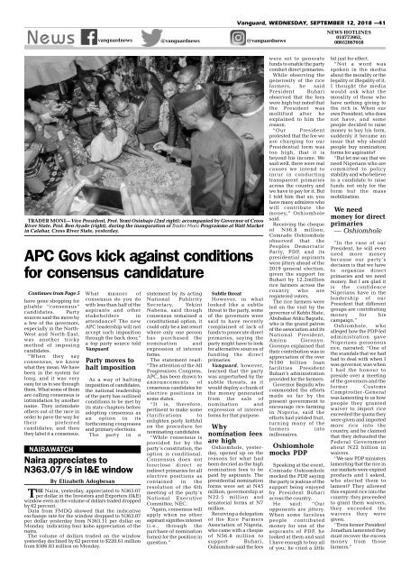 12092018 - APC PRIMARIES: Gov kick against conditions for consensus candidate