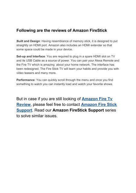 Amazon FireStick Review 