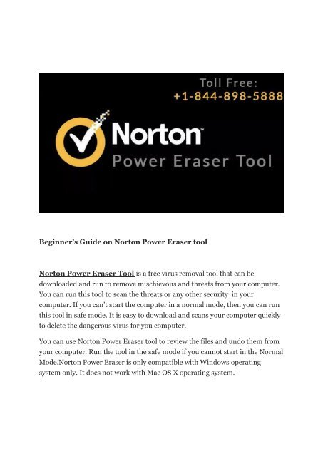 Beginner's Guide on Norton Power Eraser tool