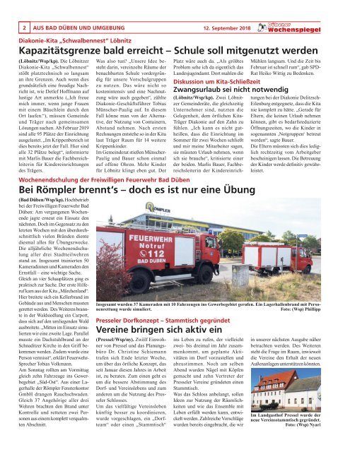 Dübener Wochenspiegel - Ausgabe 17 - Jahrgang 2018