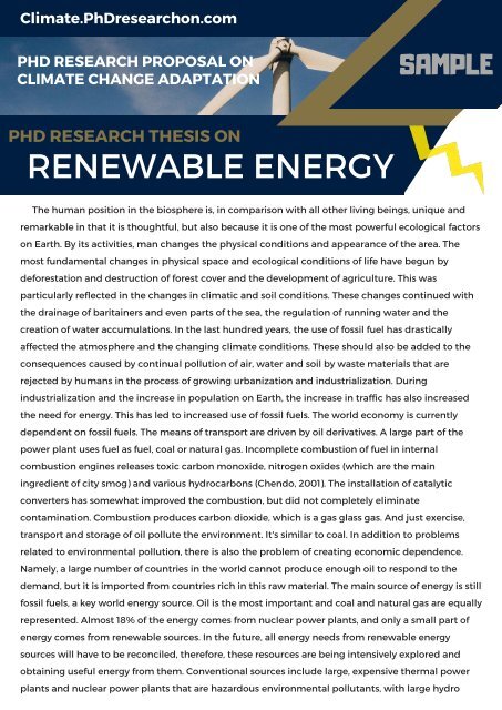 renewable energy thesis proposal