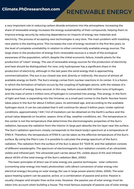 PhD Research Thesis on Renewable Energy Sample