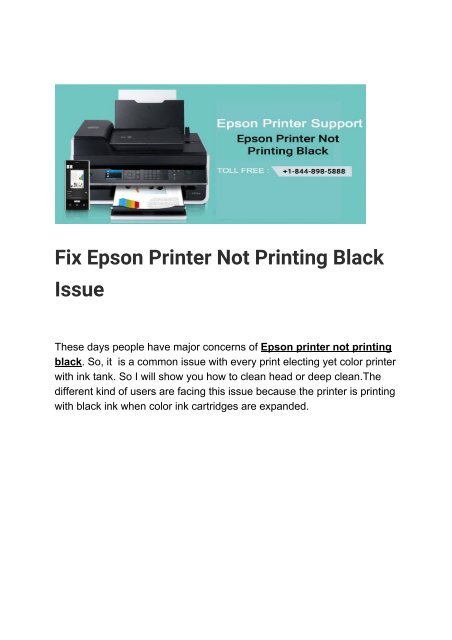 Epson Printer Not Black Issue