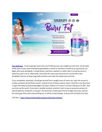 Pure BHB Keto - It Will Not Allow Your Body To regain Weight