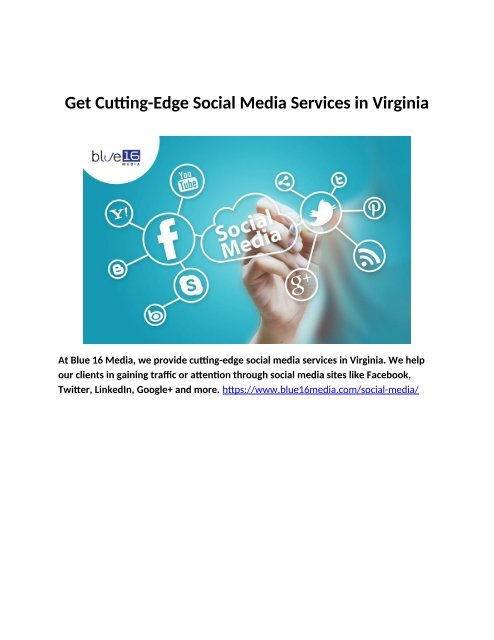 Get Cutting-Edge Social Media Services in Virginia