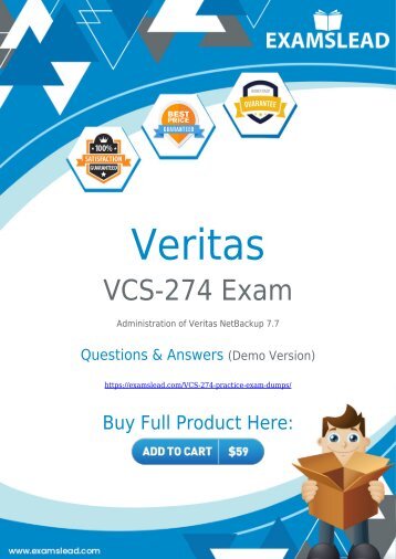 VCS-274 Exam Dumps | Veritas Certified Specialist VCS-274 Exam Questions PDF [2018]