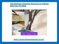 Mattress Cleaning Services In Fulham