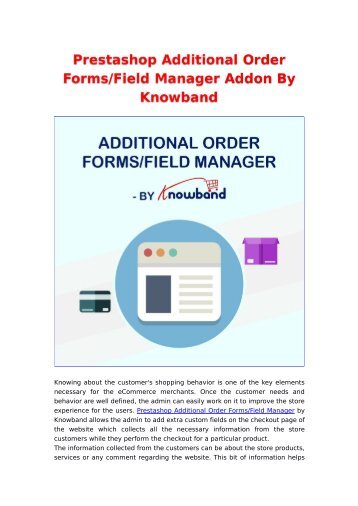 Create custom checkout fields with Prestashop Additional Order Forms/Field Manager | Knowband