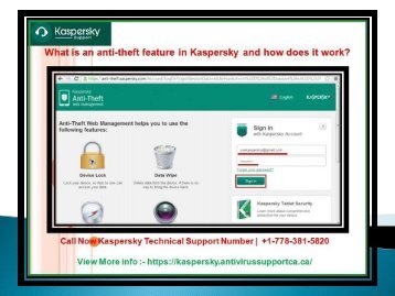 What is an anti-theft feature in Kaspersky and how does it work