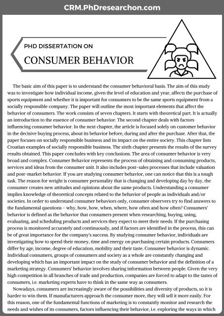 phd marketing consumer behavior