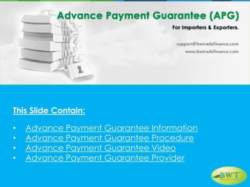 Advance Payment Guarantee Procedure