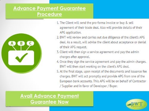 Advance Payment Guarantee Procedure