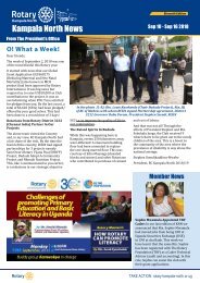 Rotary Club Ok Kampala North Bulletin - September 10, 2018