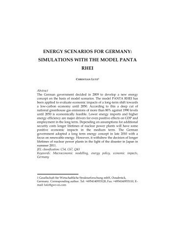 simulations with the model panta rhei - GWS mbH