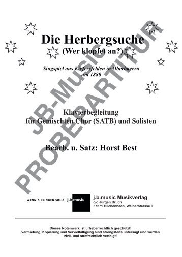 Die Herbergsuche (Klavierpartitur für Gem. Chor SATB oder SAM)