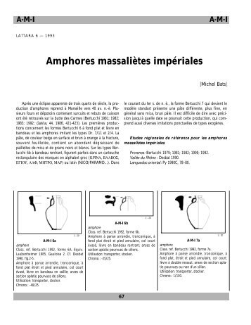 A-M-I Amphores massaliètes impériales - Lattara