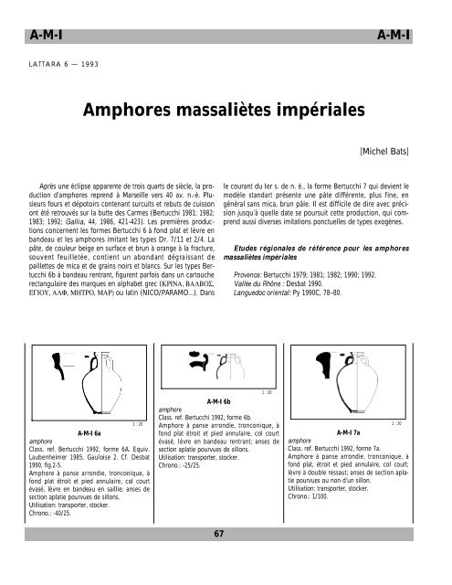 A-M-I Amphores massaliètes impériales - Lattara