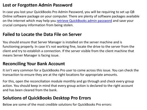 Fix QuickBooks Pro Support for Most Common Error and Troubleshooting-converted