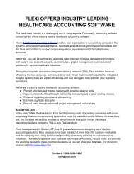 FLEXI OFFERS INDUSTRY LEADING HEALTHCARE ACCOUNTING SOFTWARE