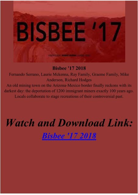 Streaming FULL MOVIE Bisbee 17 2018 Online FREE HD-BLURAY