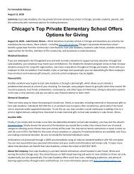 Chicago’s Top Private Elementary School Offers Options for Giving