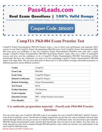   CompTIA PK0-004  Exam Dumps - PK0-004 PDF Questions 