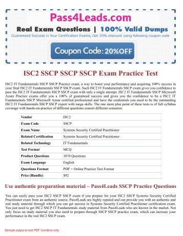  ISC2 SSCP SSCP Exam Practice Questions - 2018 Updated 