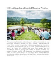 10 Great Ideas For A Beautiful Mountain Wedding