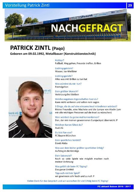 "fc aktuell" Saison 2016-17 Ausgabe 15