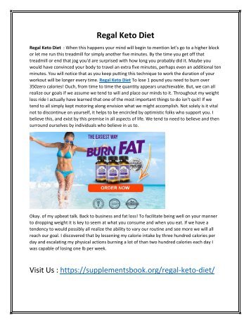 Regal Keto Diet - Quickly Burns Your Fat and get Slim Figure