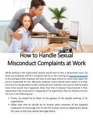 How to Handle Sexual Misconduct Complaints at Work