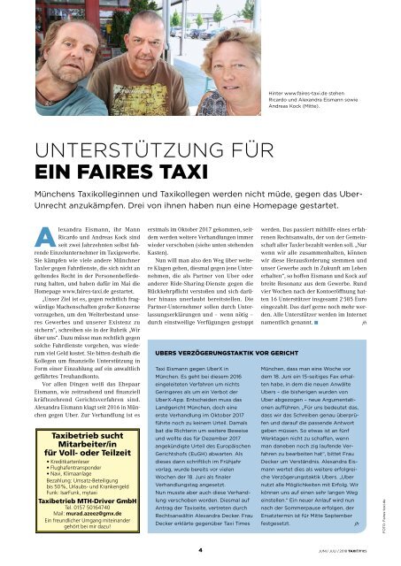 Taxi Times München - Juni 2018