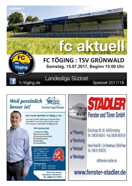 "fc aktuell" Saison 2017-18 Ausgabe 1