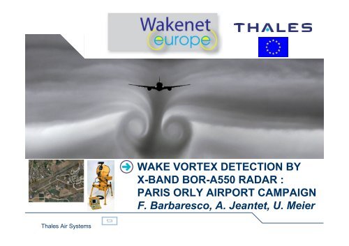 WAKE VORTEX DETECTION BY X-BAND BOR-A550 ... - WakeNet