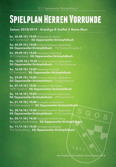 SGOS Stadionheft 2018-2019