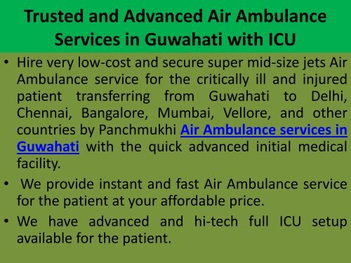 Get Fast Air Ambulance Services in Kolkata with Medical Team