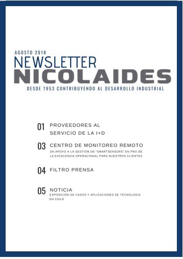 Newsletter Nicolaides S.A - Agosto 2018