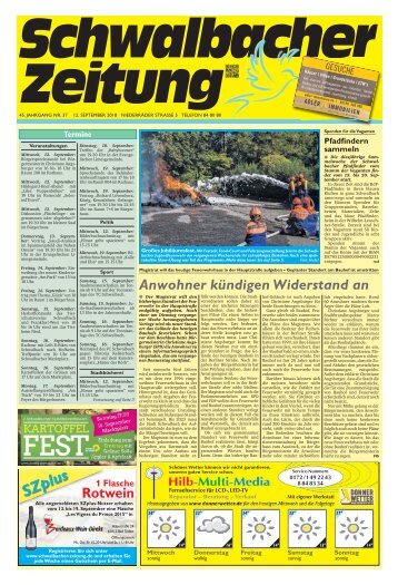 Schwalbacher Zeitung Ausgabe Kw 37-2018