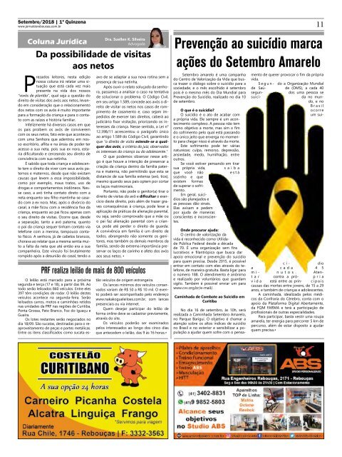 Jornal do Rebouças - 1ª Quinzena de Setembro 2018