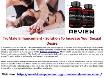 TruMale Enhancement - Improve Testosterone Level For Sexual Pleasure   