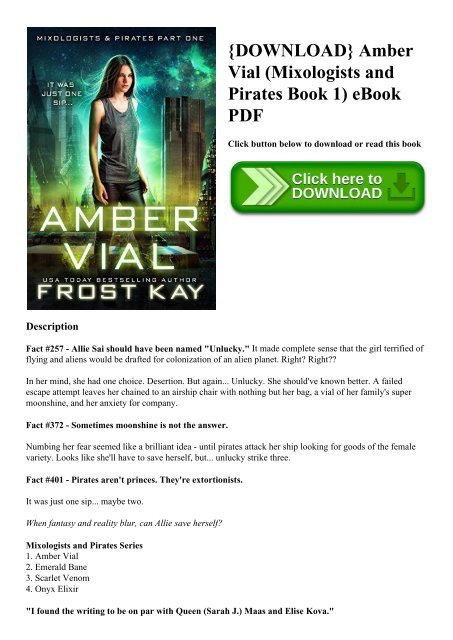 {DOWNLOAD} Amber Vial (Mixologists and Pirates Book 1) eBook PDF