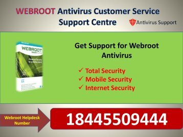 Webroot Customer Service helps 18445509444 USA Toll Free